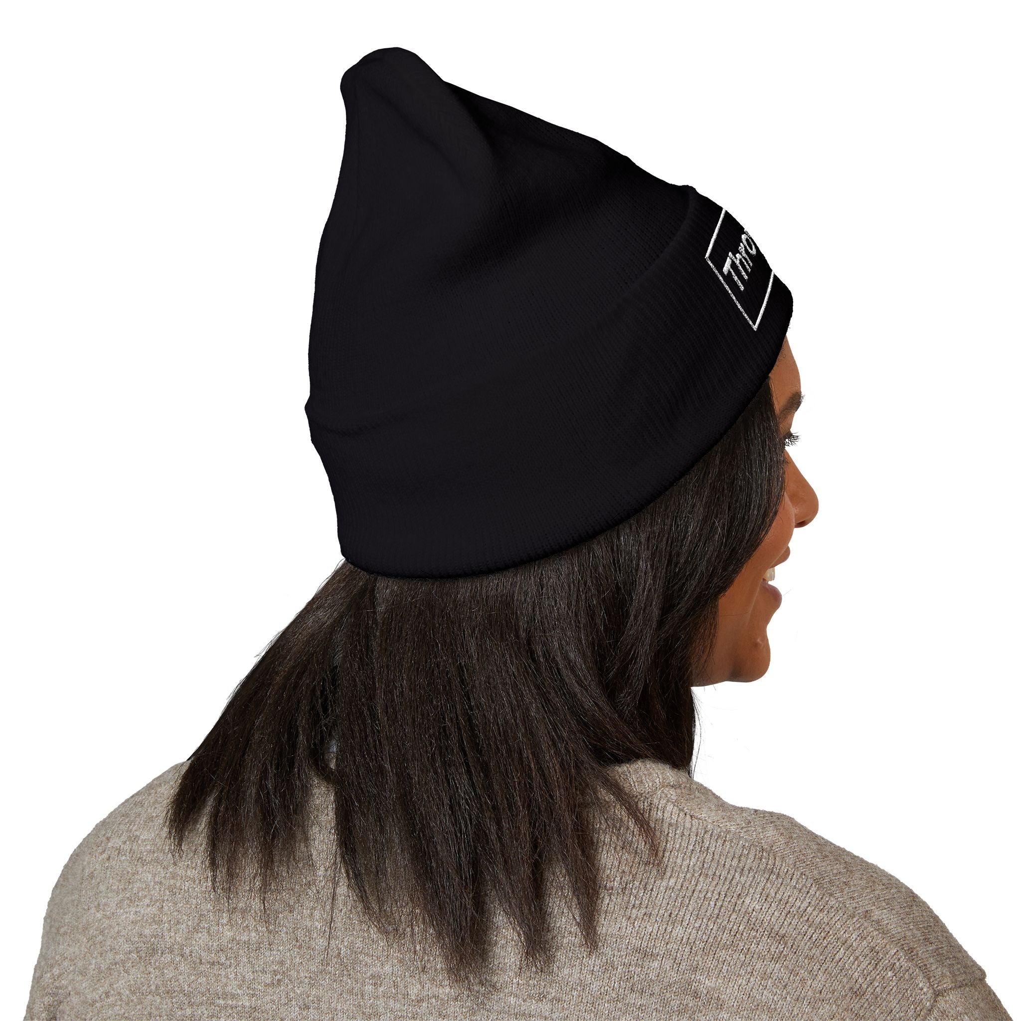 Throw A Fit Knit Embroidered Cuffed Beanie