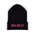 BIG BRAT Gothic Beanie *Pink Lettering*