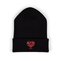 Good Vibes Always Red "Heart" Embroidered Knit Beanie
