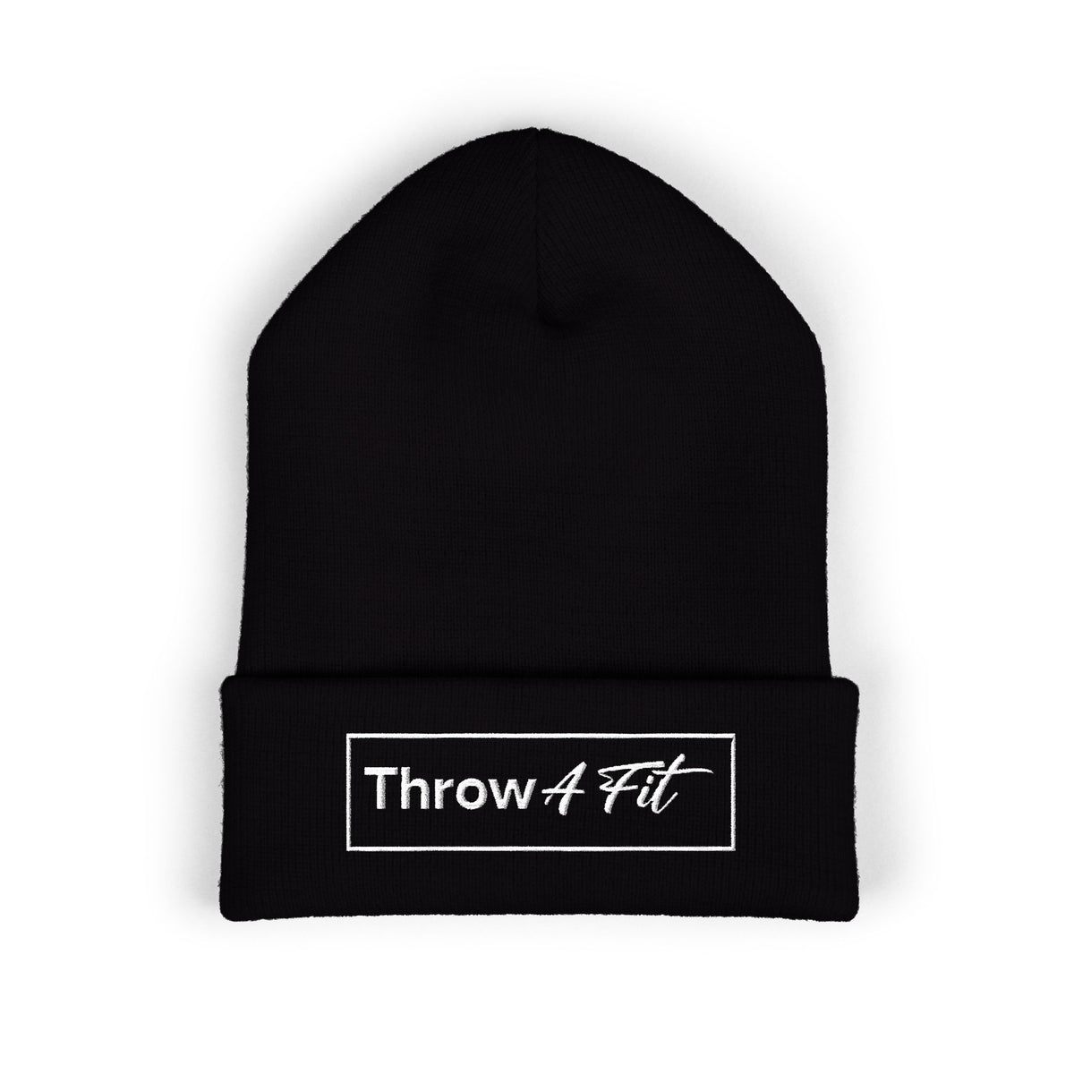 Throw A Fit Knit Embroidered Cuffed Beanie